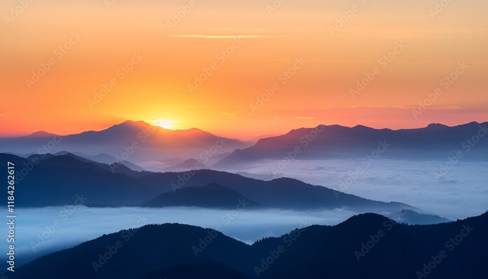 Fototapeta premium sunrise in the mountains