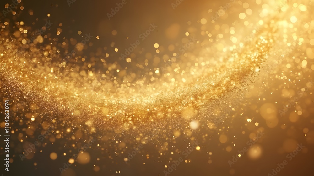 Mesmerizing Swirl of Sparkling Gold Dust, Ethereal Golden Glitter Background Mesmerizing Swirl of Sparkling Gold Dust, Ethereal Golden Glitter Background