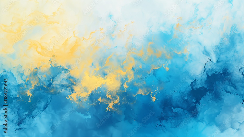 Abstract blue, yellow soft color background. Painting texture. Modern artistic pattern. Fractal artwork for creative graphic design Abstract blue, yellow soft color background. Painting texture. Modern artistic pattern. Fractal artwork for creative graphic design