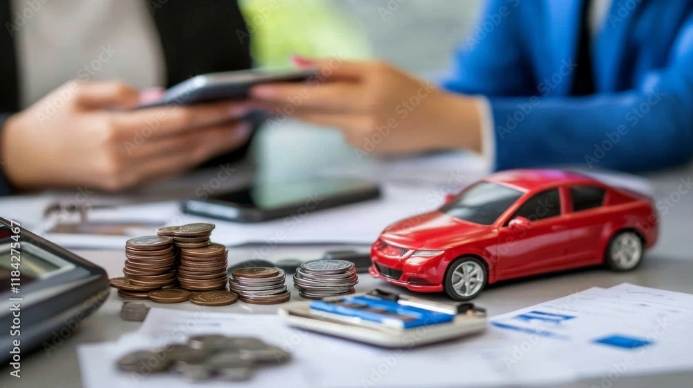 Financial consultant discussing affordable car leasing options with a customer.