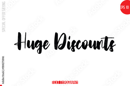 Huge Discount Special Offer Text Banner Design Typography Template