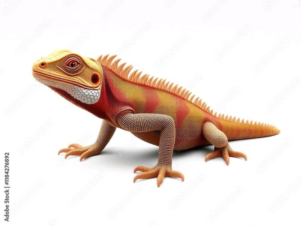 Obraz premium Cute iguana cartoon 3d rendering illustration