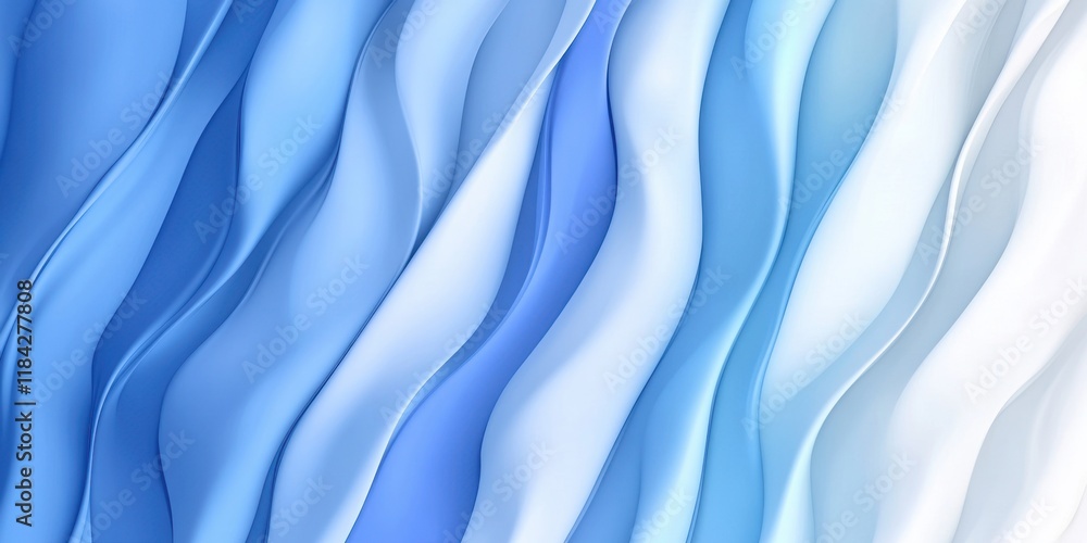 Obraz premium Abstract blue and white wavy pattern with fluid textures and gradients