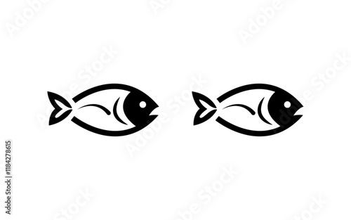 Fish logo.Fish logo template. Creative vector template of fishing club logo or fishing online shop.
