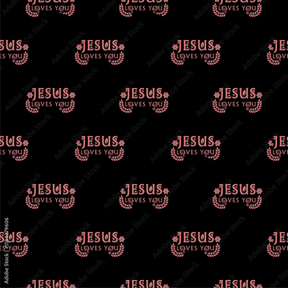 Jesus loves you icon pattern seamless isolated on black background Jesus loves you icon pattern seamless isolated on black background