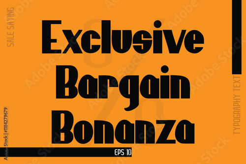 Sale Banner Text Typography Design Template Exclusive Bargain Bonanza