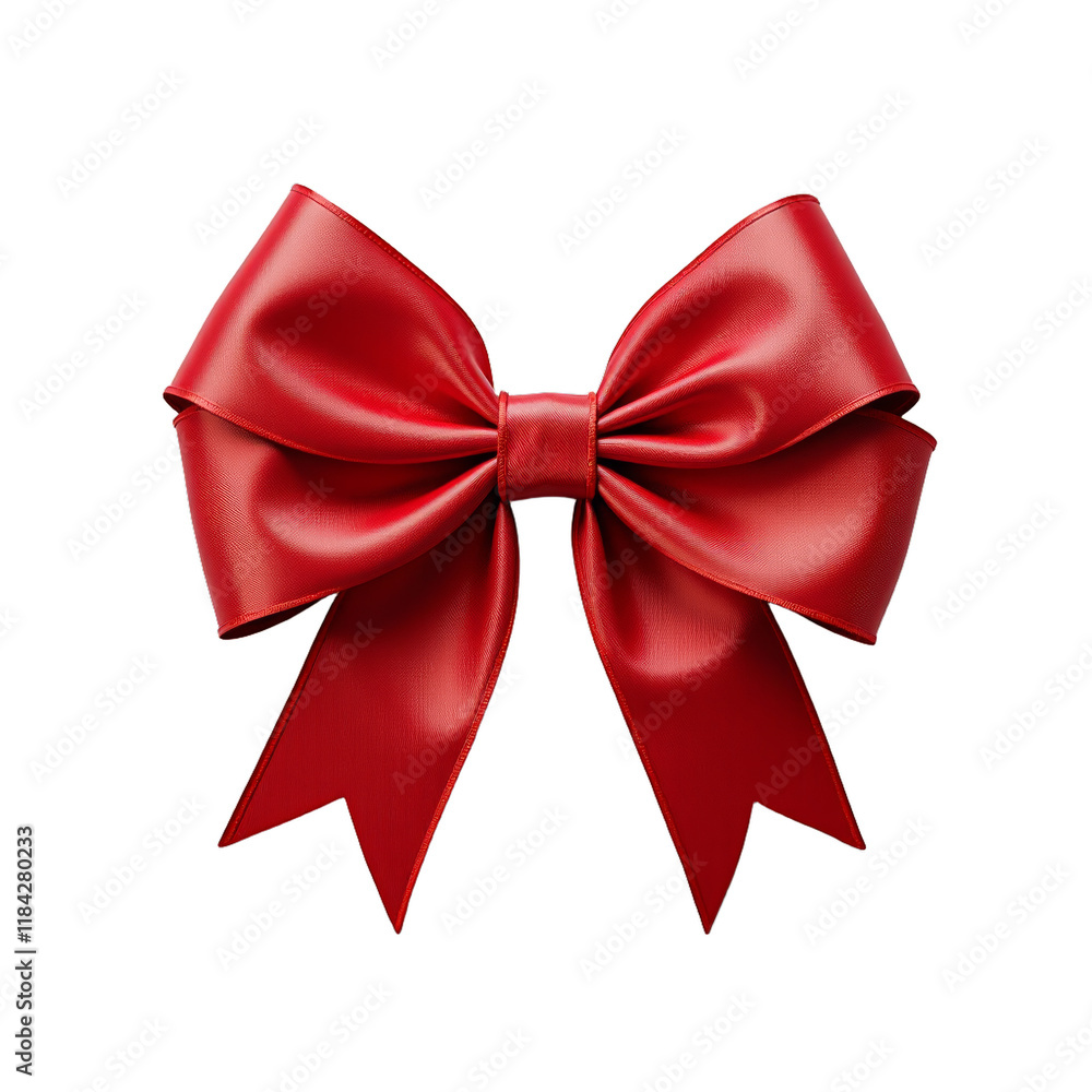 Fototapeta premium A bow is a decorative ribbon tied in a knot, often used as a gift embellishment or fashion accessory
