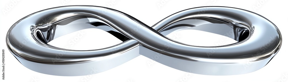 Sleek chrome infinity symbol on a white isolated background. Sleek chrome infinity symbol on a white isolated background.