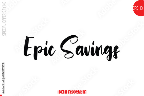 Epic Savings Special Offer Text Banner Design Typography Template