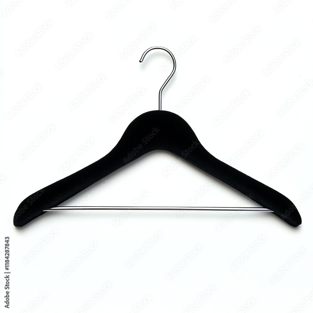 Black coat hanger on white isolated background. Black coat hanger on white isolated background.