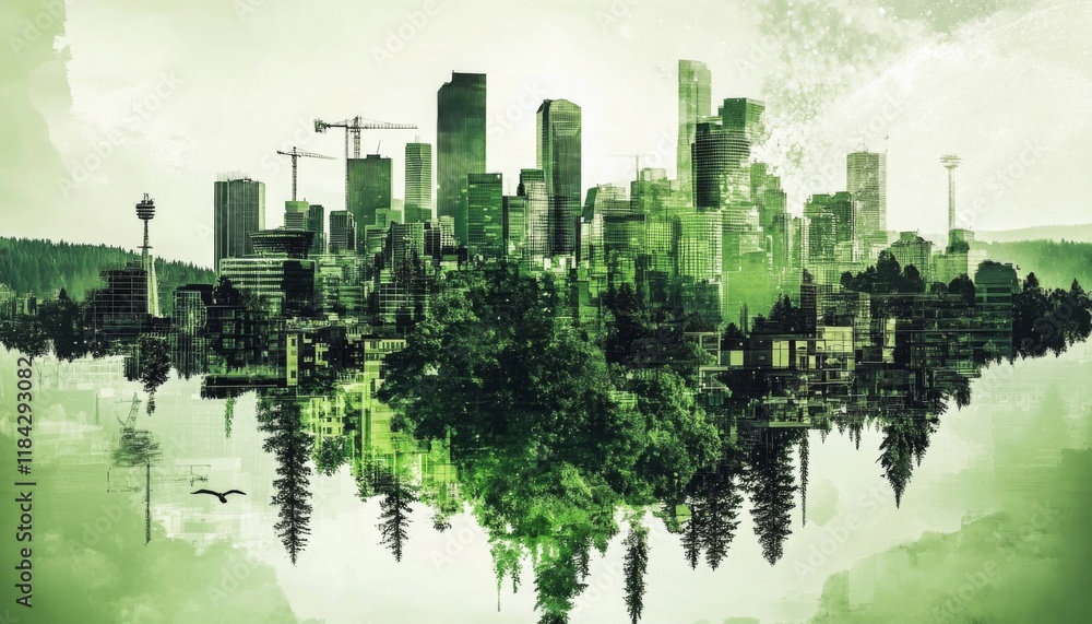 Fototapeta premium A city focused on sustainable engineering practices.