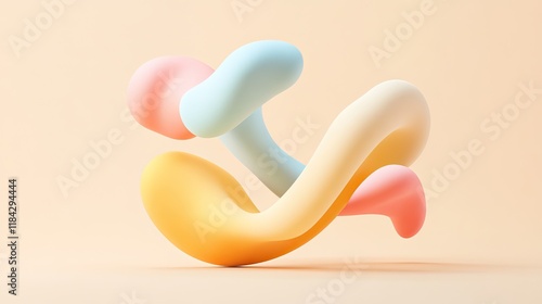 creative ui design with soft flowing organic shapes in vibrant colors on neutral background featuring spacious copy