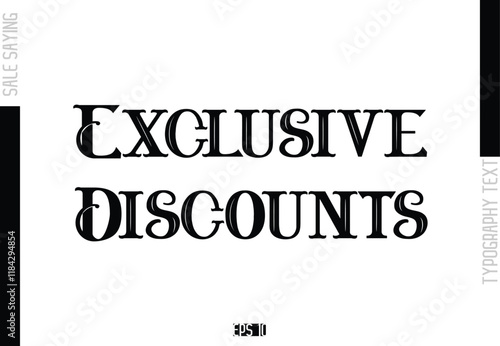 Exclusive Discounts Sale Template Design Banner Typography Text