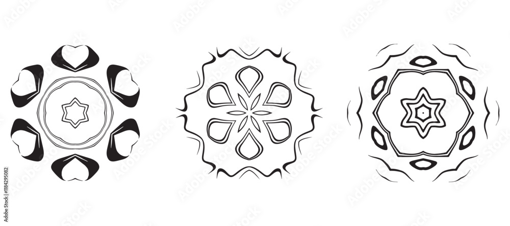 Collection of Mandala Ornaments With Floral and Abstract Line Art Patterns Collection of Mandala Ornaments With Floral and Abstract Line Art Patterns