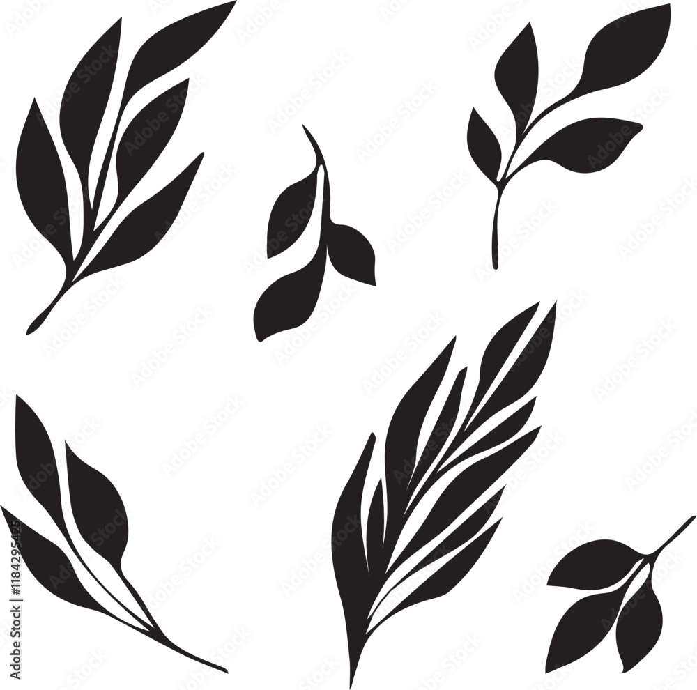 Hand drawn background of field branches and leaves. Vector illustration in sketch style. Aesthetic botanical design.EPS 10 Hand drawn background of field branches and leaves. Vector illustration in sketch style. Aesthetic botanical design.EPS 10
