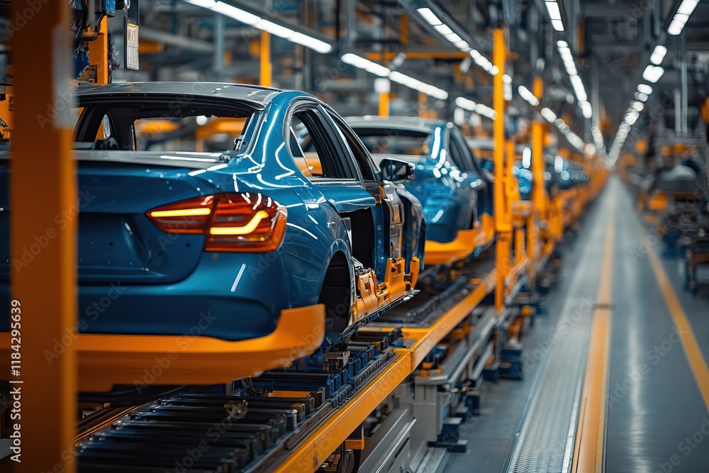 Car Assembly Line in a Factory Car Assembly Line in a Factory