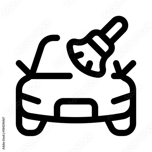 brushing car icon with line style, perfect for user interface projects