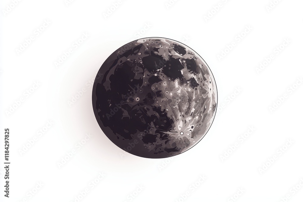 Stunning full moon illuminating a serene night sky with intricate details of lunar craters and shadows appearing elegantly magical Stunning full moon illuminating a serene night sky with intricate details of lunar craters and shadows appearing elegantly magical