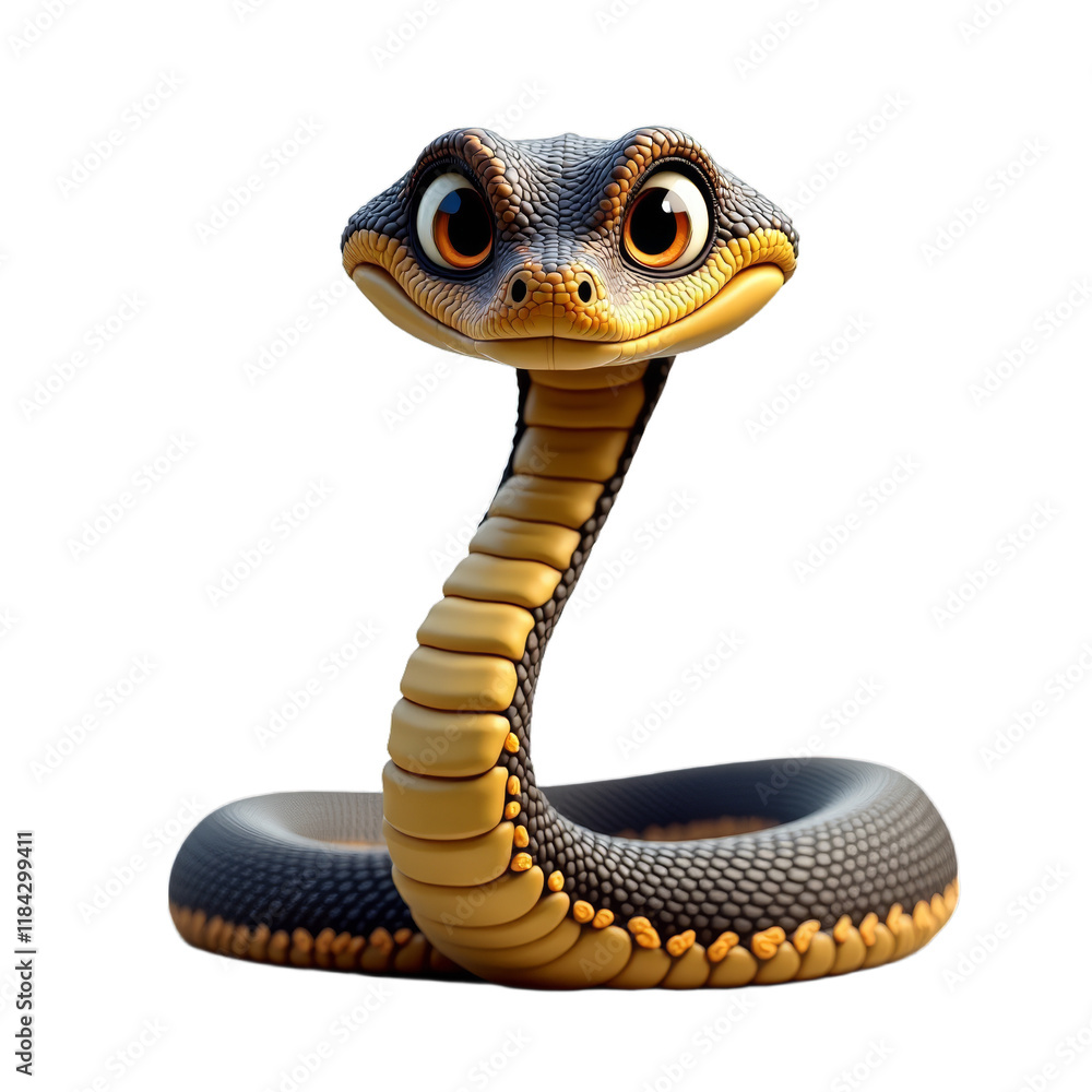 Fototapeta premium A serpent with a wide, toothy grin