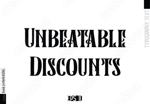 Unbeatable Discounts Sale Template Design Banner Typography Text