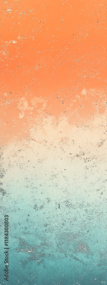 Aqua and orange gradient blending into apricot and pink tones. Light granular noise with foil shimmer accents. Aqua and orange gradient blending into apricot and pink tones. Light granular noise with foil shimmer accents.