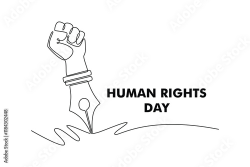 International Human Rights Day Concept. Single line draw design. Full length animation illustration. High quality 4k footage.