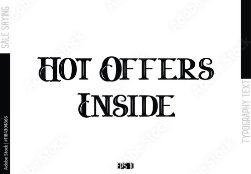 Hot Offers Inside Sale Template Design Banner Typography Text
