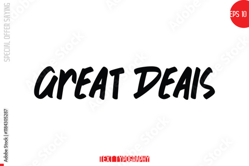 Great Deals. Special Offer Text Banner Design Typography Template