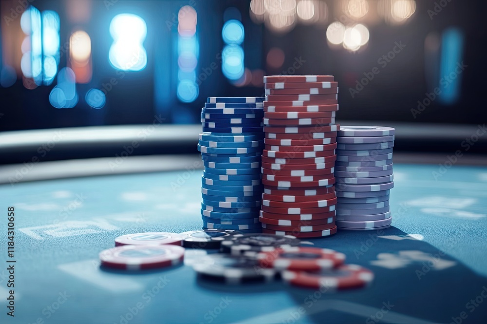 exclusive gaming scene with high-stakes chips placed on pristine table under soft luxurious lighting exclusive gaming scene with high-stakes chips placed on pristine table under soft luxurious lighting
