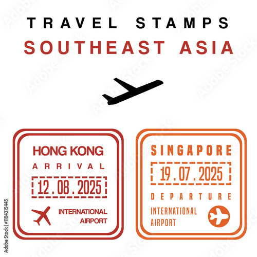 Photography Travel sign - passport stamps set (fictitious stamps)