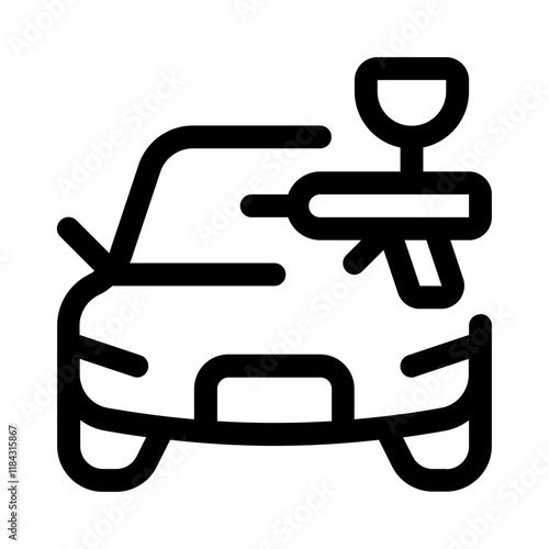 Car painting icon with line style, perfect for user interface projects