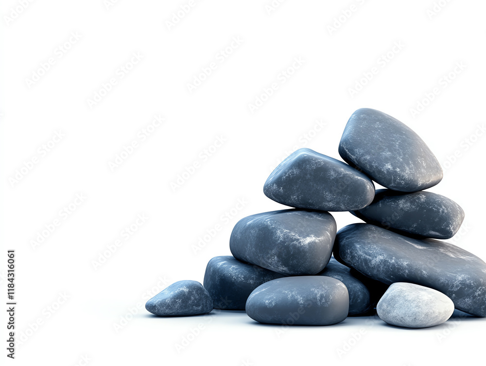 A serene stack of smooth stones, perfect for wellness or nature-themed projects, symbolizing balance and tranquility.