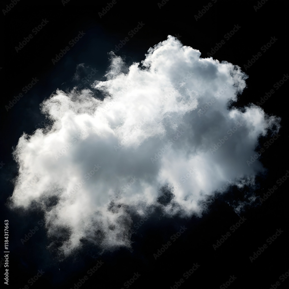 Obraz premium White clouds isolated on black background