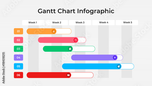 Editable Gantt Chart for Business, FInance, Corporate, Timeline