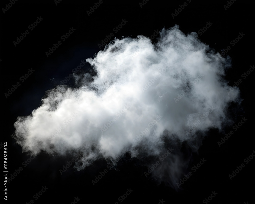 White clouds isolated on black background White clouds isolated on black background