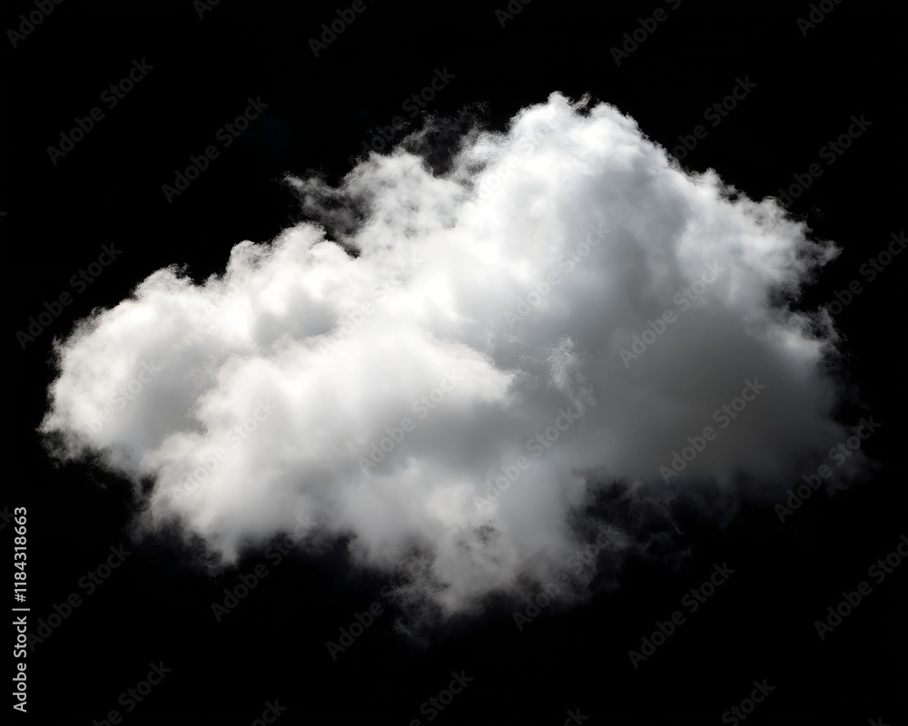 Fototapeta premium White clouds isolated on black background