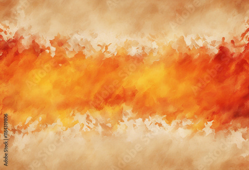 Abstract Watercolor Fire A Textured Blend of Orange and Beige