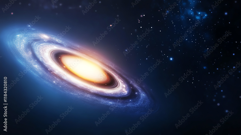 Fototapeta premium A stunning view of a swirling galaxy in deep space, showcasing brilliant colors and starry backgrounds, highlighting the beauty of the universe.