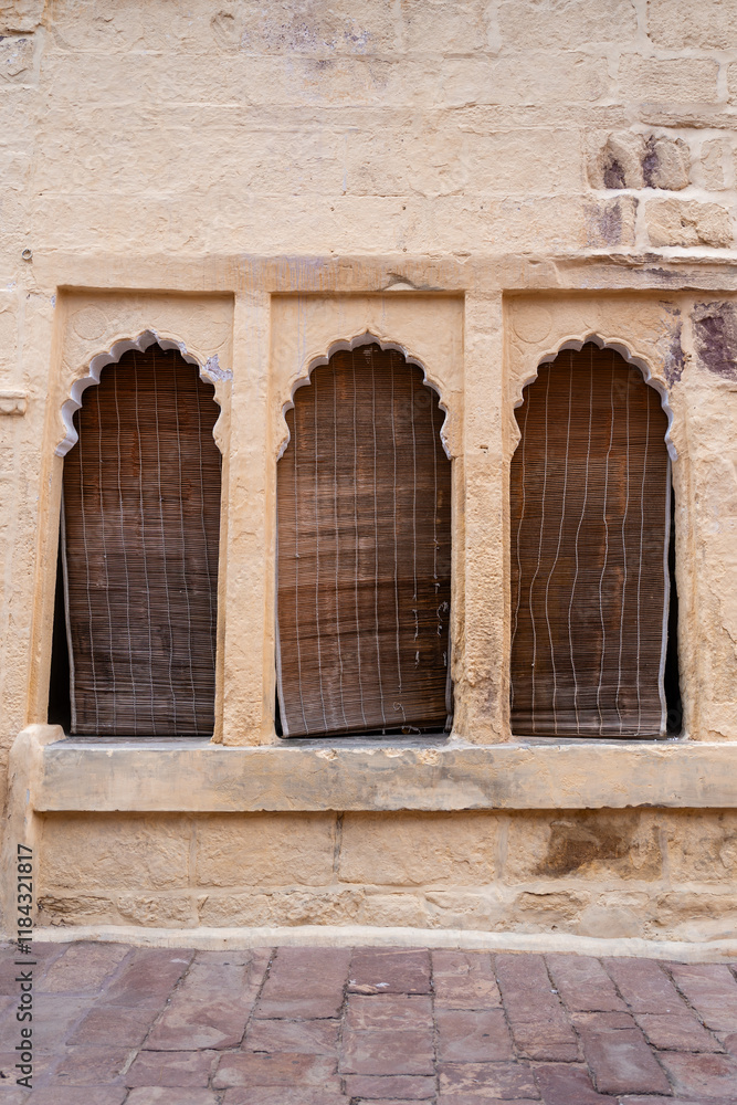 Naklejka premium Detailansicht Mehrangarh Festungsanlage in Jodhpur Rajasthan Indien
