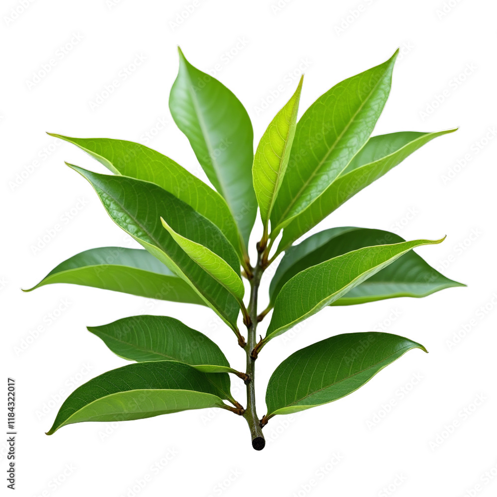 A small, green plant with shiny leaves A small, green plant with shiny leaves