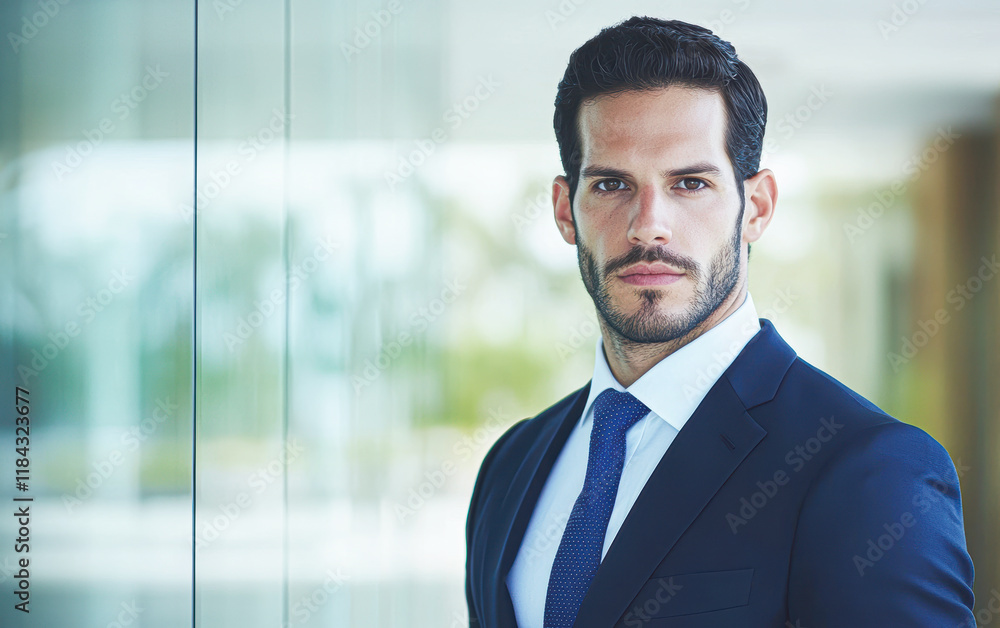 Business professional poses confidently at modern office space stylish environment corporate image Business professional poses confidently at modern office space stylish environment corporate image