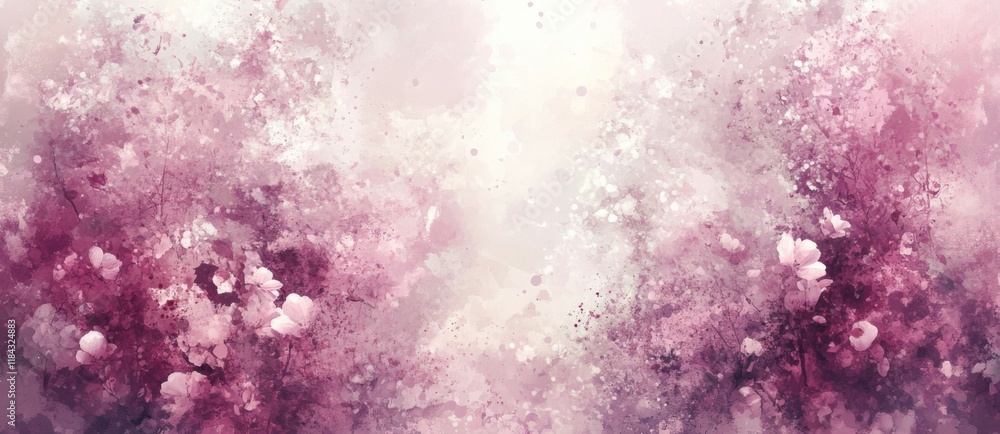 Fototapeta premium Abstract Watercolor Painting of Pink Blossoms