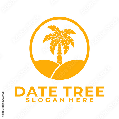 Simple Date Palm logo inspiration. Dates palm tree logo vector