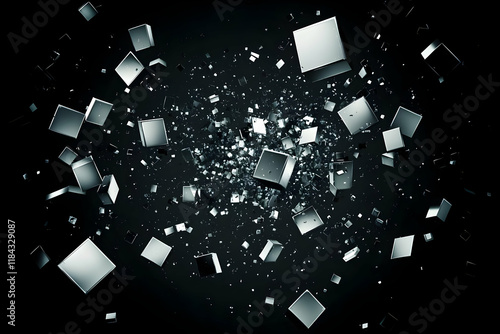 Dark Abstract 3D Cube Background