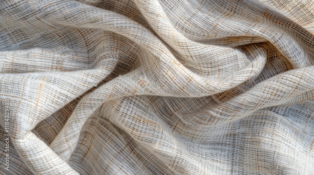 Textured Beige Fabric Draped Softly. Textured Beige Fabric Draped Softly.