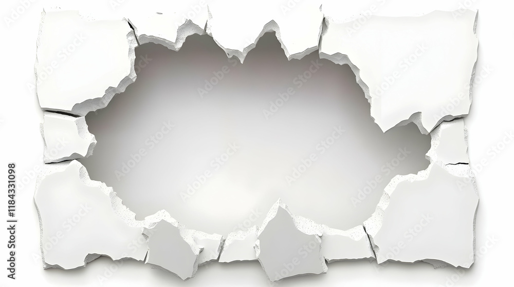 Fototapeta premium White Cracked 3D Abstract Background