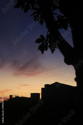 sunset over the city