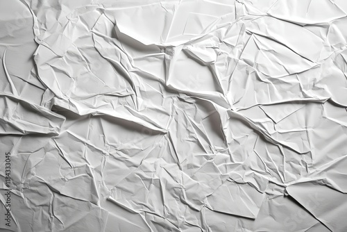 An artistic close-up of crumpled white paper, presenting a complex arrangement of layers, emphasizing texture, depth, and the fascinating aspects of simple materials.