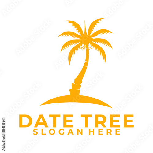 Date Palm Gold logo. Dates palm tree logo vector