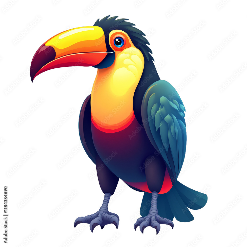 Fototapeta premium Large, colorful tropical bird with distinctive beak